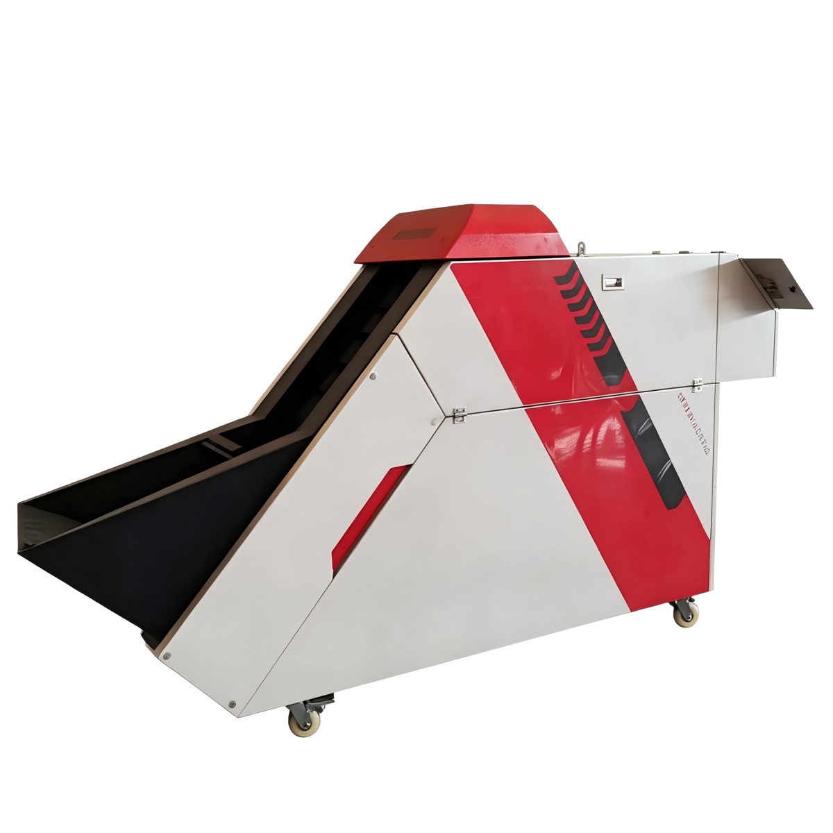 Potato seed counting machine with elevator, vision hood and count display