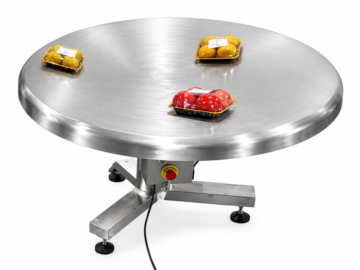 Rotary collection table with side guards