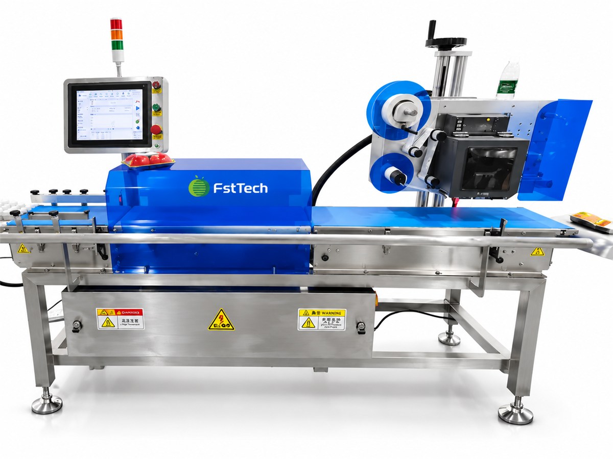 Real-time weighing, printing and labeling stage